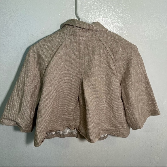 A.n.a. One Button Blazer Beige Silver Metallic M - Picture 5 of 8